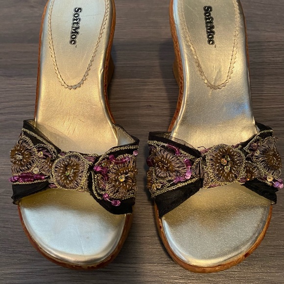 Wedge Slip-On Sandals - Picture 1 of 4